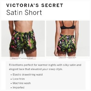 Victoria's secret satin lace trim sleep short